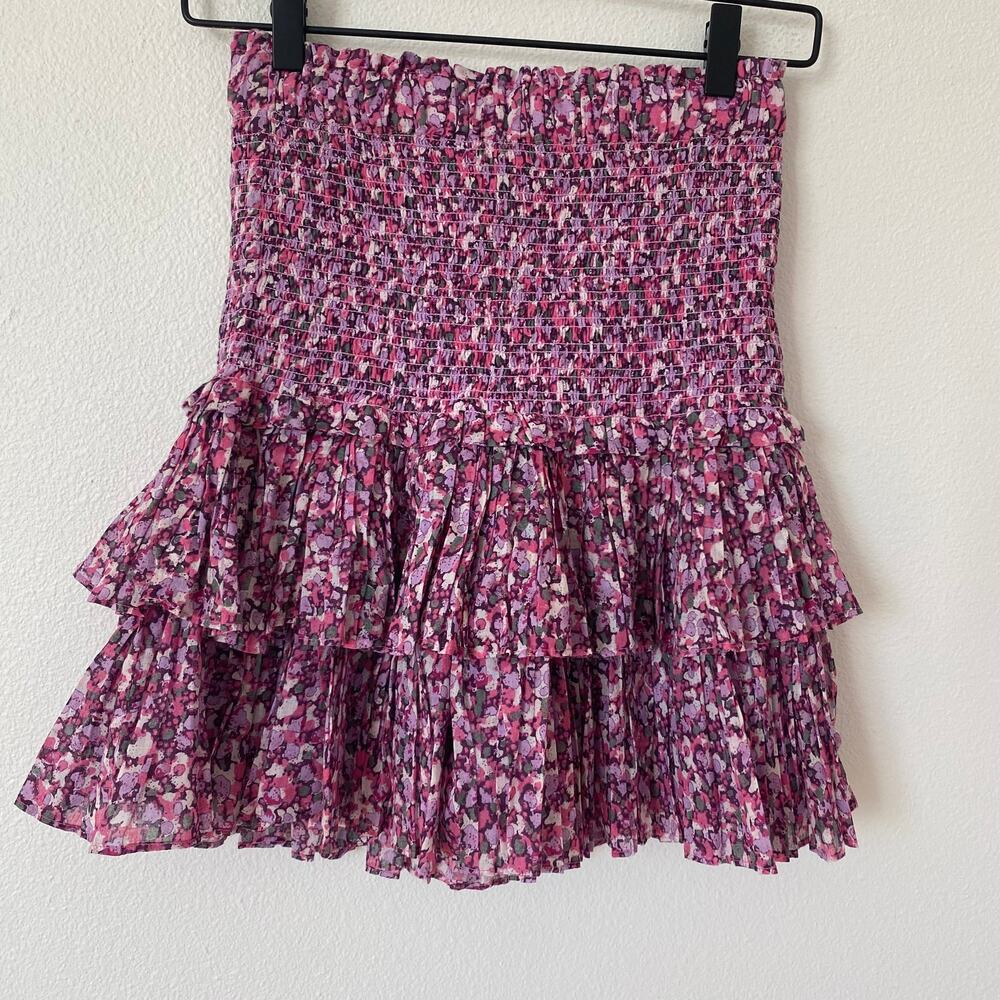 Etoile Isabel Marant Naomi Floral Smocked Mini Skirt NWT Size 36 FR (US 4) - Picture 3 of 14